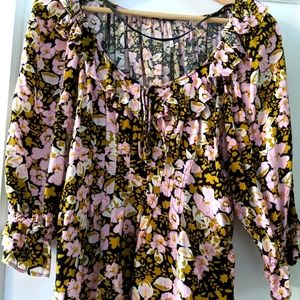 Free People floral blouse,medium